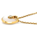 カルティエ Cartier アミュレット ドゥ カルティエ XS ホワイト×イエローゴールド K18YG ダイヤモンド ホワイトマザーオブパール ネックレス 1Pダイヤ 750 ホワイトシェル ラウンド