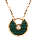 カルティエ Cartier アミュレット ドゥ カルティエ ピンクゴールド×グリーン K18PG ダイヤモンド マラカイト ネックレス K18PG Au750 18K 18金 ダイヤ マラカイト マット