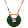 カルティエ Cartier アミュレット ドゥ カルティエ ピンクゴールド×グリーン K18PG ダイヤモンド マラカイト ネックレス K18PG Au750 18K 18金 ダイヤ マラカイト マット