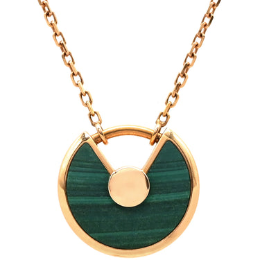 カルティエ Cartier アミュレット ドゥ カルティエ ピンクゴールド×グリーン K18PG ダイヤモンド マラカイト ネックレス K18PG Au750 18K 18金 ダイヤ マラカイト マット