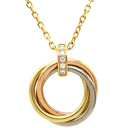 カルティエ Cartier トリニティ ホワイトゴールド×イエローゴールド×ピンクゴールド K18PG K18YG K18WG ダイヤモンド ネックレス 5P ダイヤ 750 18K 18金 3重 3連 3カラー