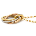 カルティエ Cartier トリニティ ホワイトゴールド×イエローゴールド×ピンクゴールド K18PG K18YG K18WG ダイヤモンド ネックレス 5P ダイヤ 750 18K 18金 3重 3連 3カラー