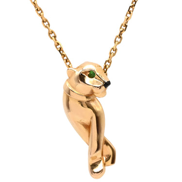 カルティエ Cartier パンテール ドゥ カルティエ ネックレス ピンクゴールド K18PG オニキス ツァボライト ネックレス Cartier パンサー 750 18K PG
