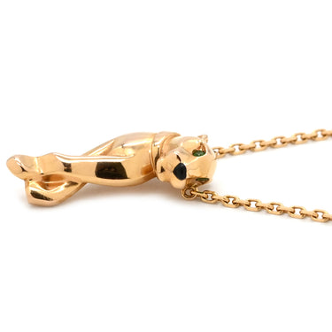 カルティエ Cartier パンテール ドゥ カルティエ ネックレス ピンクゴールド K18PG オニキス ツァボライト ネックレス Cartier パンサー 750 18K PG