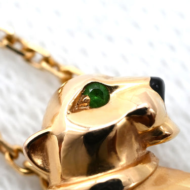 カルティエ Cartier パンテール ドゥ カルティエ ネックレス ピンクゴールド K18PG オニキス ツァボライト ネックレス Cartier パンサー 750 18K PG
