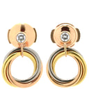 カルティエ Cartier トリニティ ダイヤ ホワイトゴールドXイエローゴールドXピンクゴールド K18YG K18PG K18WG ダイヤモンド GP(キャッチ片方) ピアス 1Pダイヤ 3連 18K 750 YG PG WG キャッチ片方他社品