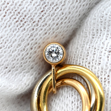 カルティエ Cartier トリニティ ダイヤ ホワイトゴールドXイエローゴールドXピンクゴールド K18YG K18PG K18WG ダイヤモンド GP(キャッチ片方) ピアス 1Pダイヤ 3連 18K 750 YG PG WG キャッチ片方他社品