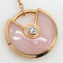 カルティエ Cartier アミュレット ドゥ カルティエ ピンクゴールド×ピンク K18PG ダイヤモンド ピンクオパール ピアス K18PG Au750 18K 18金 ピンクオパール ダイヤ タリスマン