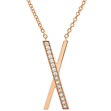 ティファニー Tiffany & Co アトラス X ピンクゴールド K18PG ダイヤモンド ネックレス T&Co. K18PG RG Au750 18K 18金 ダイヤ ナイフエッジ クロス