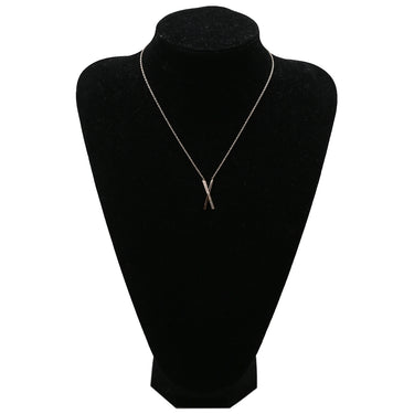 ティファニー Tiffany & Co アトラス X ピンクゴールド K18PG ダイヤモンド ネックレス T&Co. K18PG RG Au750 18K 18金 ダイヤ ナイフエッジ クロス