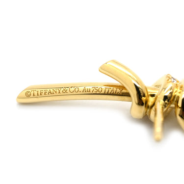 ティファニー Tiffany & Co ダイヤモンドピアス イエローゴールド K18YG ダイヤモンド ピアス T&Co. Au750 18K 18金 リボン 結び目デザイン