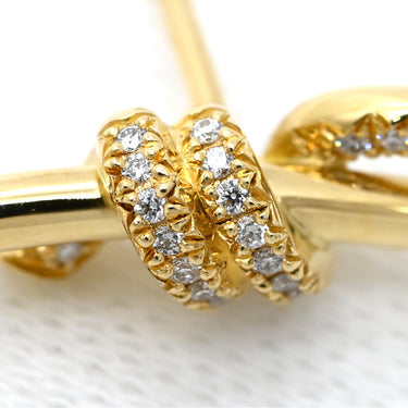 ティファニー Tiffany & Co ダイヤモンドピアス イエローゴールド K18YG ダイヤモンド ピアス T&Co. Au750 18K 18金 リボン 結び目デザイン