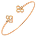 ティファニー Tiffany & Co フルール ド リス ステム ワイヤー ピンクゴールド K18PG ダイヤモンド バングル T&Co. 750 ダイヤ ブレスレット ユリ 花モチーフ