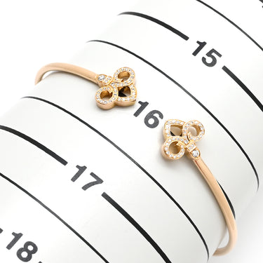 ティファニー Tiffany & Co フルール ド リス ステム ワイヤー ピンクゴールド K18PG ダイヤモンド バングル T&Co. 750 ダイヤ ブレスレット ユリ 花モチーフ