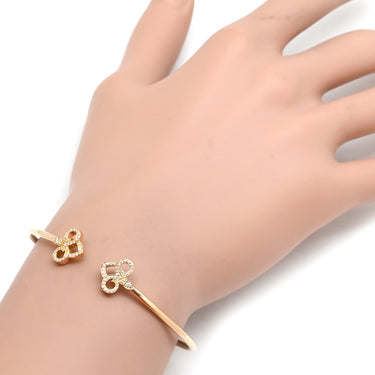 ティファニー Tiffany & Co フルール ド リス ステム ワイヤー ピンクゴールド K18PG ダイヤモンド バングル T&Co. 750 ダイヤ ブレスレット ユリ 花モチーフ