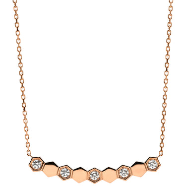 ショーメ CHAUMET ビー ドゥ ショーメ ハニカム 083983-000 ピンクゴールド K18PG ダイヤモンド ネックレス Bee My Love 5P 5石 5粒 ダイヤモンド