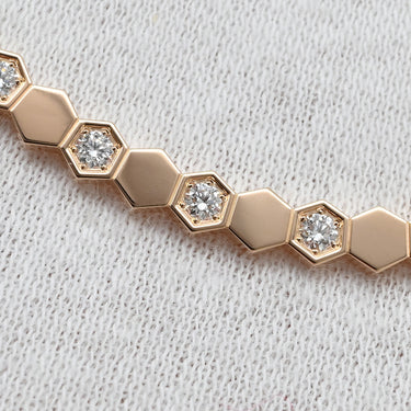 ショーメ CHAUMET ビー ドゥ ショーメ ハニカム 083983-000 ピンクゴールド K18PG ダイヤモンド ネックレス Bee My Love 5P 5石 5粒 ダイヤモンド