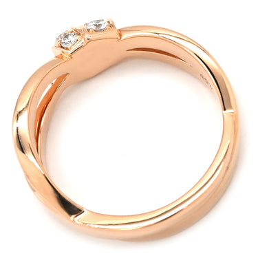ショーメ CHAUMET リアン セデュクシオン ダイヤ ピンクゴールド K18PG ダイヤモンド #50(JP10) リング 指輪 18K 750 7P 7石 リボン 結び目 9.5号