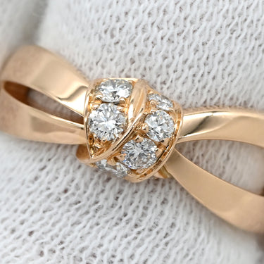 ショーメ CHAUMET リアン セデュクシオン ダイヤ ピンクゴールド K18PG ダイヤモンド #50(JP10) リング 指輪 18K 750 7P 7石 リボン 結び目 9.5号