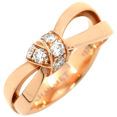 ショーメ CHAUMET リアン セデュクシオン ダイヤ リング ピンクゴールド K18PG ダイヤモンド #50 リング 指輪 18K 750 リボン 結び目リング 9.5号