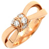 ショーメ CHAUMET リアン セデュクシオン ダイヤ リング ピンクゴールド K18PG ダイヤモンド #50 リング 指輪 18K 750 リボン 結び目リング 9.5号