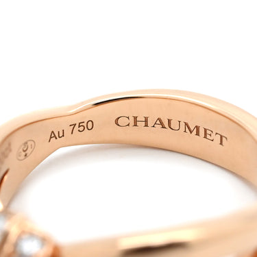 ショーメ CHAUMET リアン セデュクシオン ダイヤ リング ピンクゴールド K18PG ダイヤモンド #50 リング 指輪 18K 750 リボン 結び目リング 9.5号