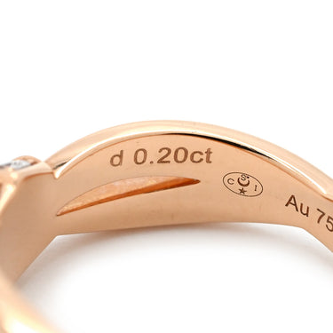 ショーメ CHAUMET リアン セデュクシオン ダイヤ リング ピンクゴールド K18PG ダイヤモンド #50 リング 指輪 18K 750 リボン 結び目リング 9.5号