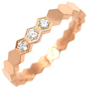 ショーメ CHAUMET ビー ドゥ ショーメ ダイヤ3P 083361-056 ピンクゴールド K18PG ダイヤモンド #56 リング 指輪 ビーマイラブ ハニカム ヘキサゴン 15.5号