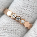 ショーメ CHAUMET ビー ドゥ ショーメ ハニカム 083361-051 ピンクゴールド K18PG ダイヤモンド #51 リング 指輪 Bee My Love 3P 3石 3粒 ダイヤ 11号