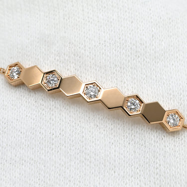 ショーメ CHAUMET ビー ドゥ ショーメ ハニカム 084679-000 ピンクゴールド K18PG ダイヤモンド ブレスレット Bee My Love 5P 5石 5粒 ダイヤモンド