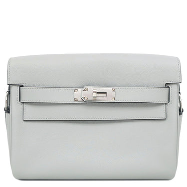 エルメス HERMES メッセンジャー ケリー PM ブルーグラシエ エバーカラー ショルダーバッグ シルバー金具 新品 未使用 ブルーグレー ショルダー