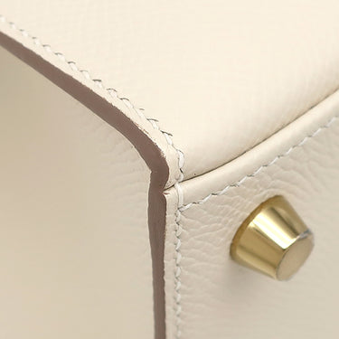 エルメス HERMES ケリー25 外縫い クレ ヴォーエプソン 2WAYバッグ シャンパンゴールド金具 新品 未使用 オフホワイト 2025年製
