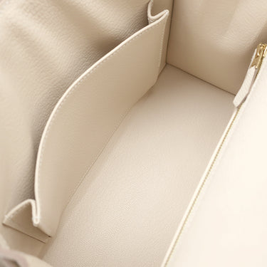 エルメス HERMES ケリー25 外縫い クレ ヴォーエプソン 2WAYバッグ シャンパンゴールド金具 新品 未使用 オフホワイト 2025年製