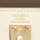 エルメス HERMES ケリー25 外縫い クレ ヴォーエプソン 2WAYバッグ シャンパンゴールド金具 新品 未使用 オフホワイト 2025年製