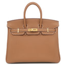エルメス HERMES バーキン25 ゴールド トゴ ハンドバッグ ゴールド金具 新品 未使用 茶 2025年製