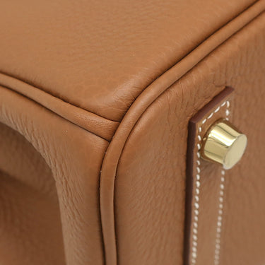 エルメス HERMES バーキン25 ゴールド トゴ ハンドバッグ ゴールド金具 新品 未使用 茶 2025年製
