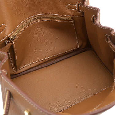 エルメス HERMES バーキン25 ゴールド トゴ ハンドバッグ ゴールド金具 新品 未使用 茶 2025年製