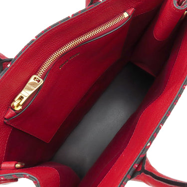 ミュウミュウ MIU MIU 2WAY トート 5BG156 レッド キャンバス レザー ジャガード 2WAYバッグ ゴールド金具 赤 黒 総柄
