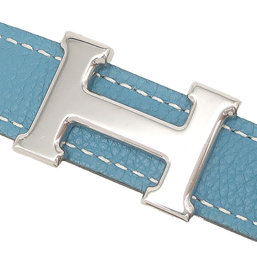 エルメス HERMES ミニ コンスタンスH ブルージーン×ブラック トゴ ボックスカーフ #70 ベルト Hバックル リバーシブル