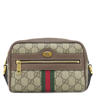 グッチ GUCCI GGスプリーム オフィディア ミニバッグ 517350 ベージュ×ブラウン GGスプリームキャンバス レザー ショルダーバッグ ゴールド金具 茶 シェリー