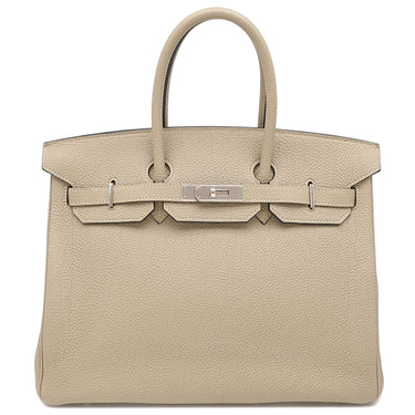 エルメス HERMES バーキン35 トゥルティエールグレー トゴ ハンドバッグ シルバー金具 グレージュ
