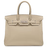 エルメス HERMES バーキン35 トゥルティエールグレー トゴ ハンドバッグ シルバー金具 グレージュ