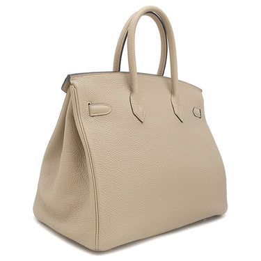 エルメス HERMES バーキン35 トゥルティエールグレー トゴ ハンドバッグ シルバー金具 グレージュ