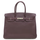 エルメス HERMES バーキン35 レザン トゴ ハンドバッグ シルバー金具 紫