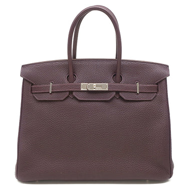 エルメス HERMES バーキン35 レザン トゴ ハンドバッグ シルバー金具 紫