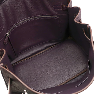 エルメス HERMES バーキン35 レザン トゴ ハンドバッグ シルバー金具 紫