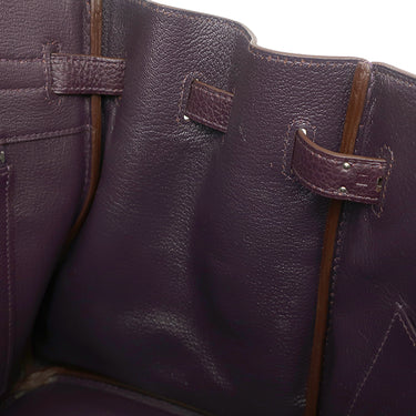 エルメス HERMES バーキン35 レザン トゴ ハンドバッグ シルバー金具 紫