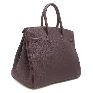 エルメス HERMES バーキン35 レザン トゴ ハンドバッグ シルバー金具 紫