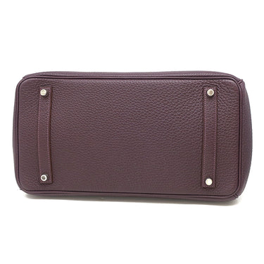 エルメス HERMES バーキン35 レザン トゴ ハンドバッグ シルバー金具 紫