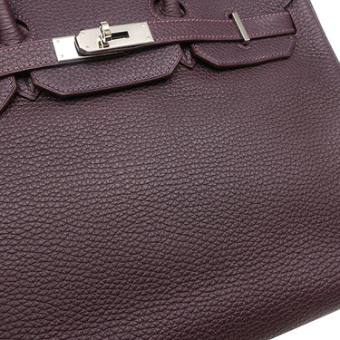 エルメス HERMES バーキン35 レザン トゴ ハンドバッグ シルバー金具 紫